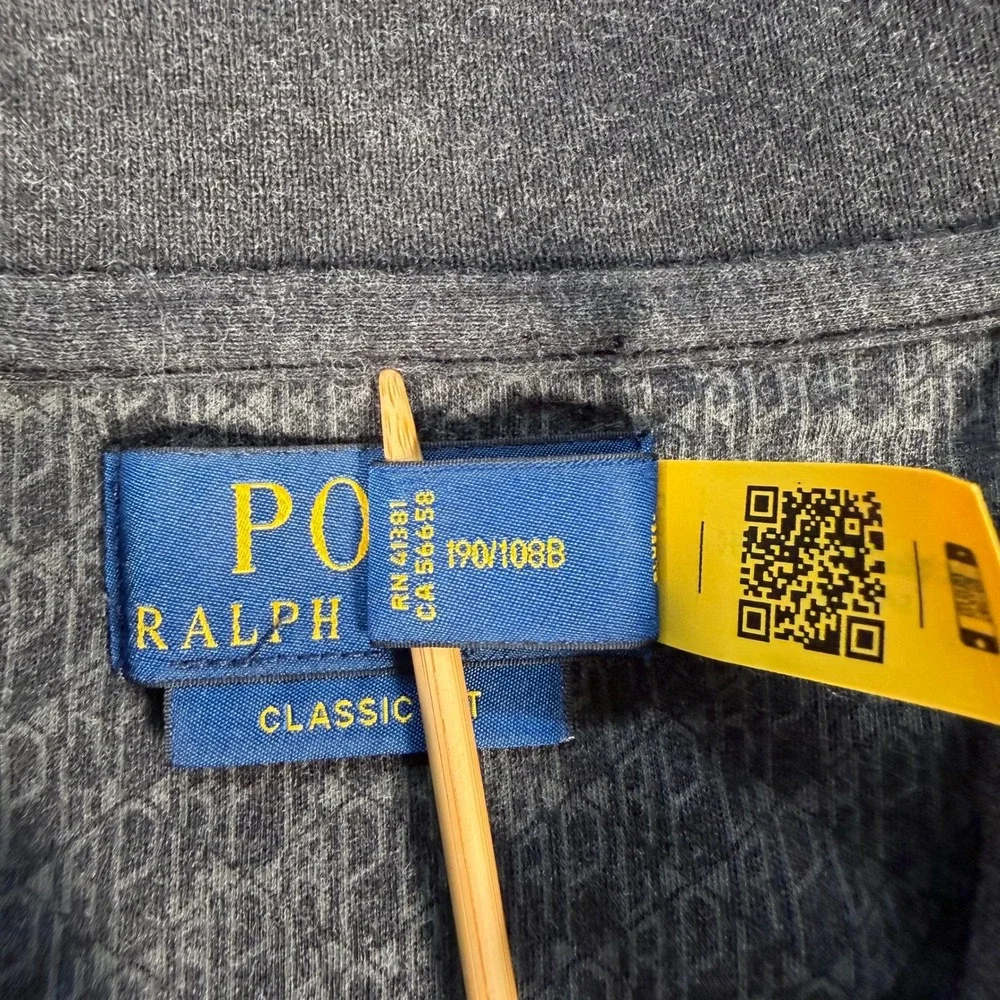 Polo Ralph Lauren Mens XXL Classic Fit Grey Geometric Print Short Sleeve #4632